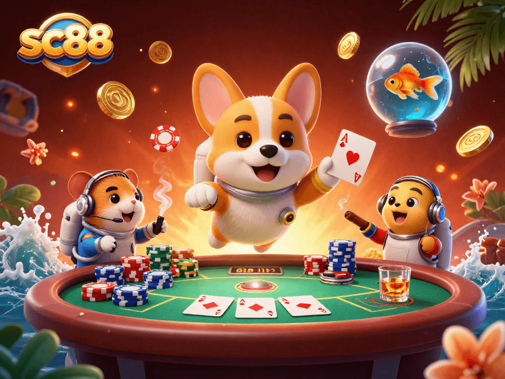Engage with sc88's vibrant casino action featuring an astronaut corgi at the helm.