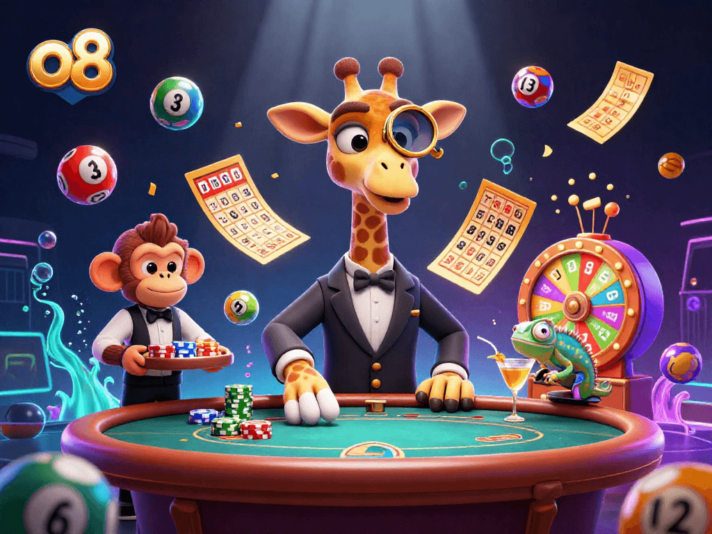 Engage with the vibrant world of o8, highlighted by a high-roller giraffe and lottery excitement.