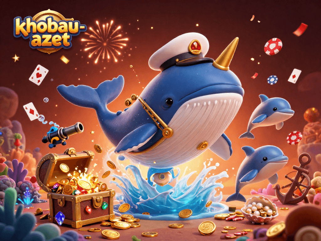 Experience the excitement of khobau-aztec with playful characters celebrating amidst a sea of coins and treasures!