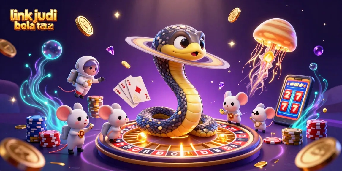Experience the thrill of betting with link judi bola terbaru on a vibrant cosmic casino scene.