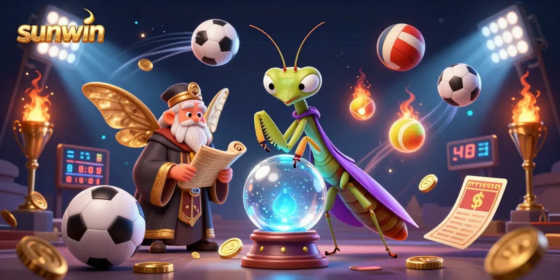 Experience sunwin's enchanting fortune teller scene amidst dynamic sports betting elements.