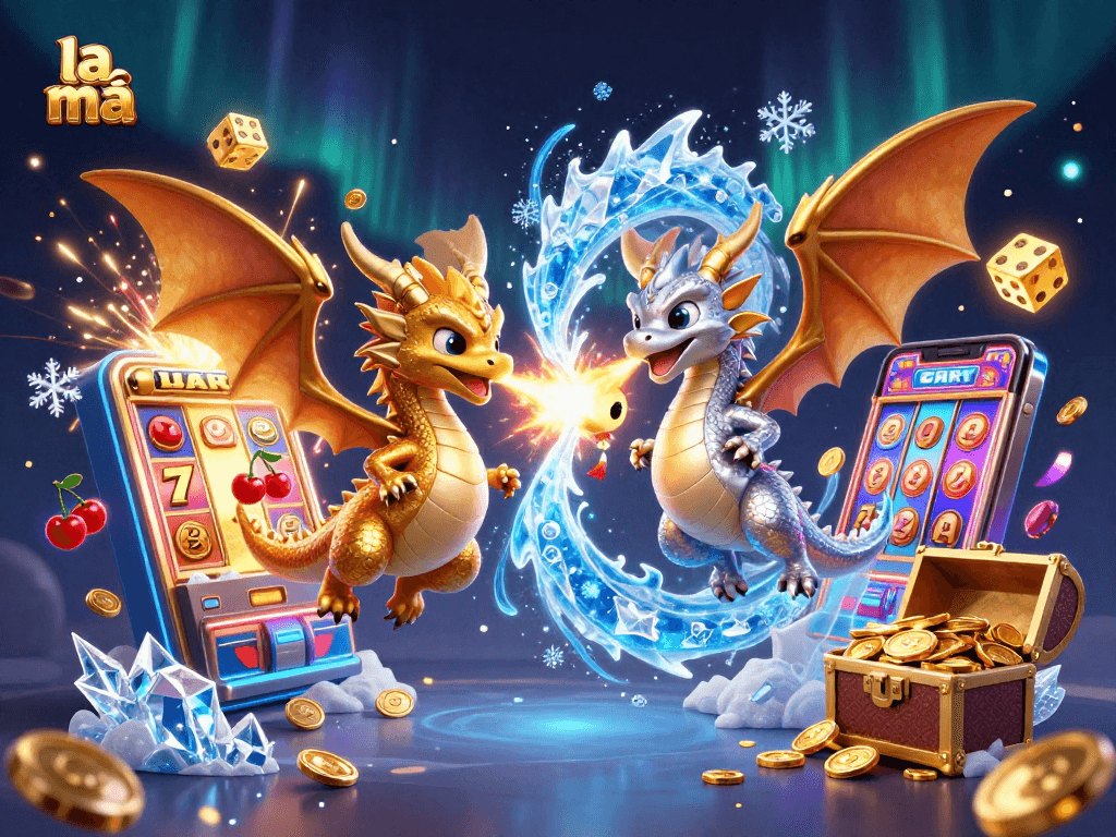 Experience thrills with la mã as twin dragons battle in a vibrant casino scene filled with winning moments.