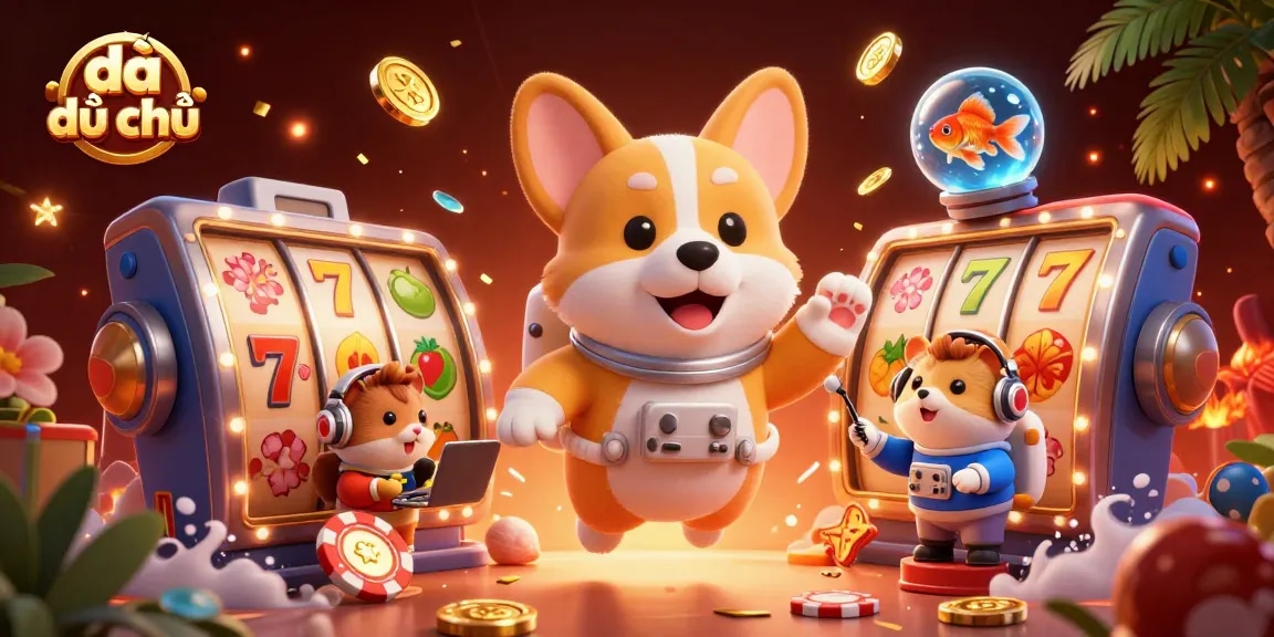 Engage with đấu địa chủ in a colorful casino scene with vibrant characters and dynamic elements.