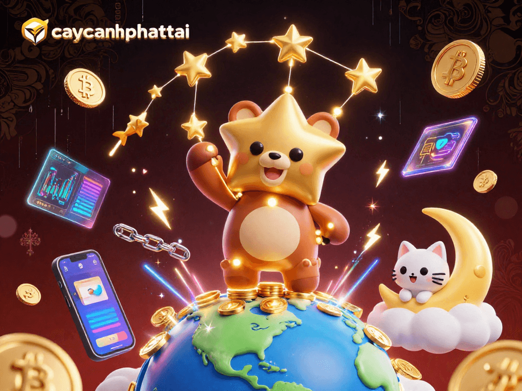 Engage with the caycanhphattai 3D game as golden stars scoop coins with celestial companions.