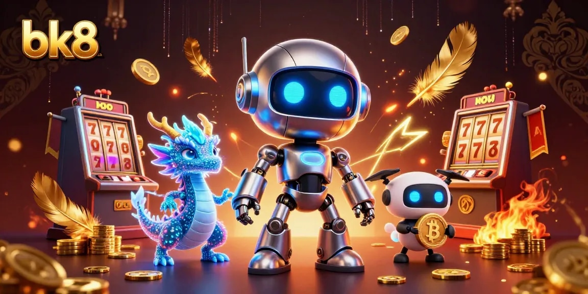 Engage with bk8's casino experience featuring vibrant characters and dynamic slot elements.