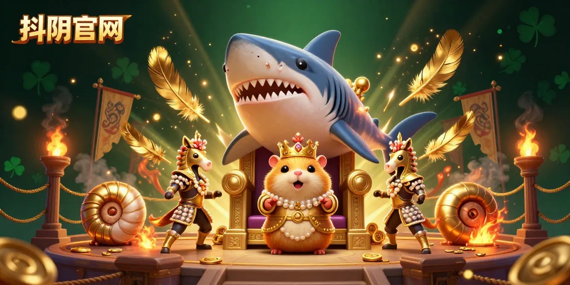 Experience the dynamic world of 抖阴官网 with a fierce hamster king amidst vibrant casino elements.