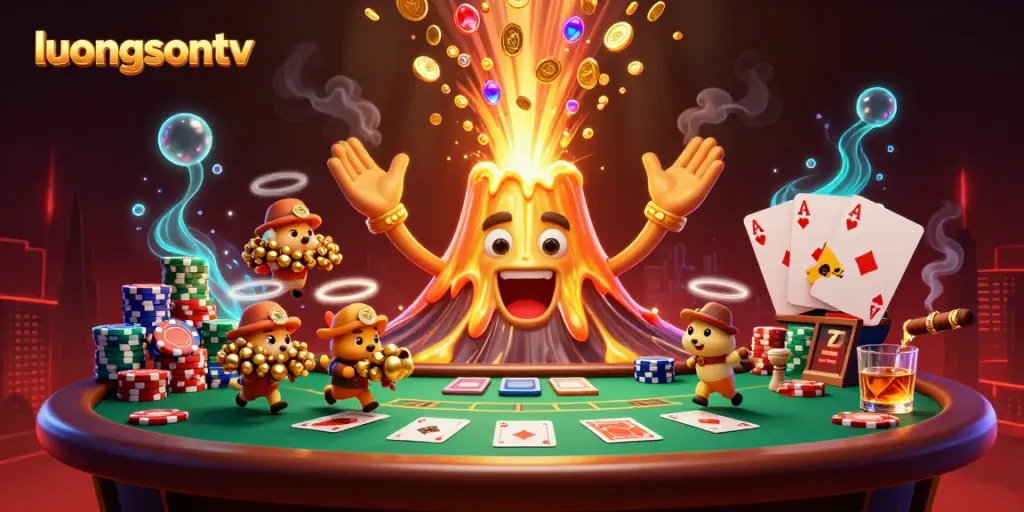 Experience thrilling moments with luongsontv's gaming adventure featuring vibrant casino glory elements.