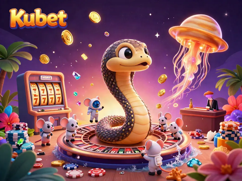 Bet on Kubet's exhilarating cosmic casino with unique characters and vibrant game elements.