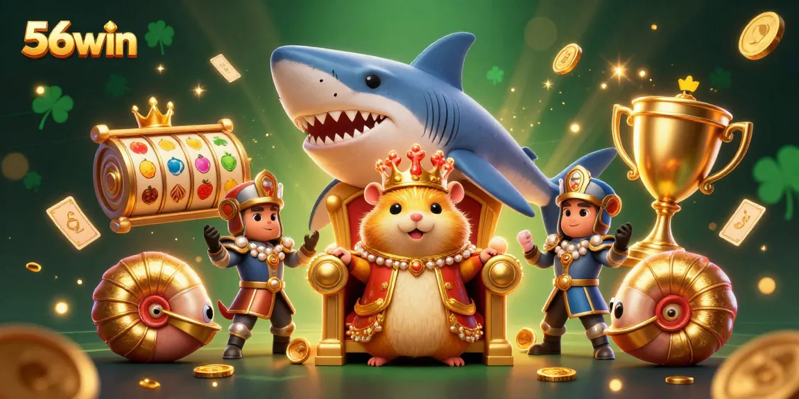 Spin the reels on 56win with the golden hamster king in a thrilling casino adventure.