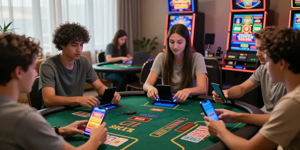 Players enjoying non GamStop casinos in an engaging home gaming environment.