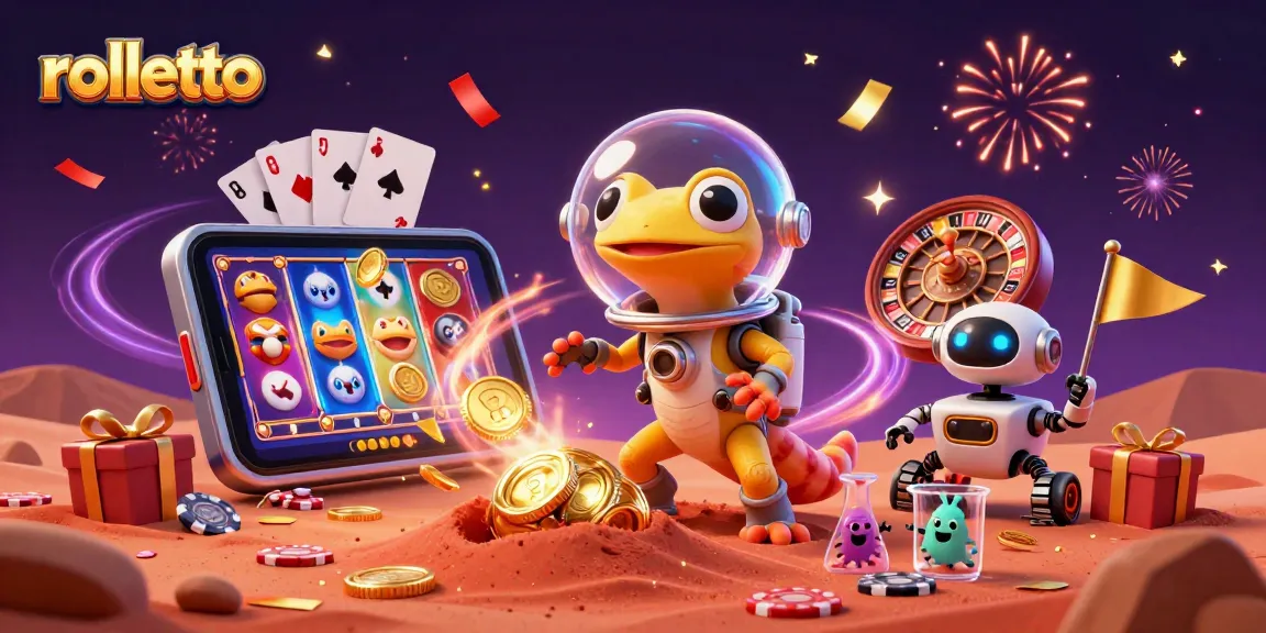 Experience rolletto's Martian adventure as the gecko uncovers a hidden casino's treasures.