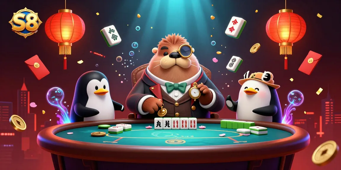 S8 highlights poker excitement with a jolly walrus and friends in an underwater casino setting.
