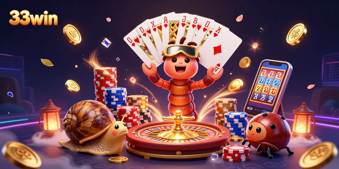 Experience thrilling wins at 33win with a colorful casino scene full of excitement.
