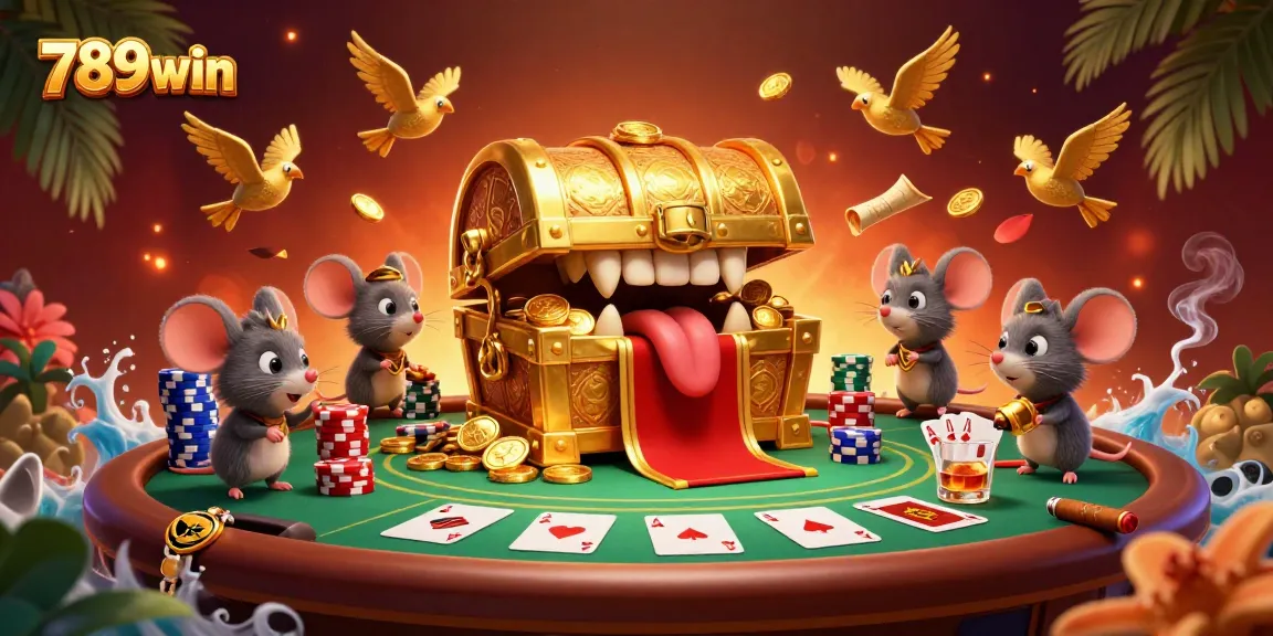 Engage with the vibrant 789win casino scene featuring thrilling poker elements and adventurer mice.