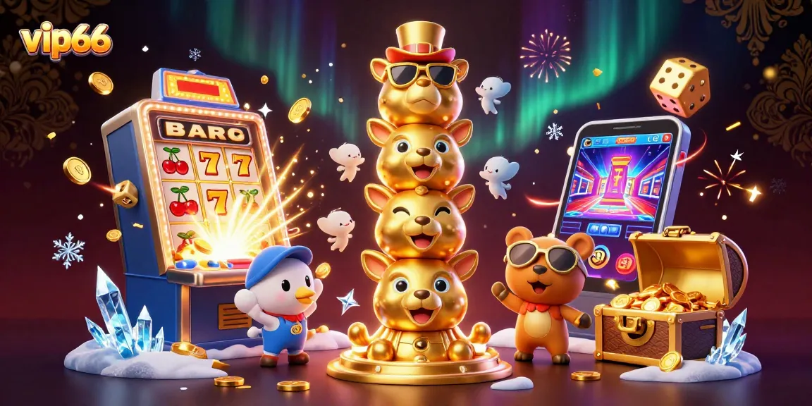 Engage with vip66's vibrant 3D casino scene, featuring explosive winning moments and animated characters.