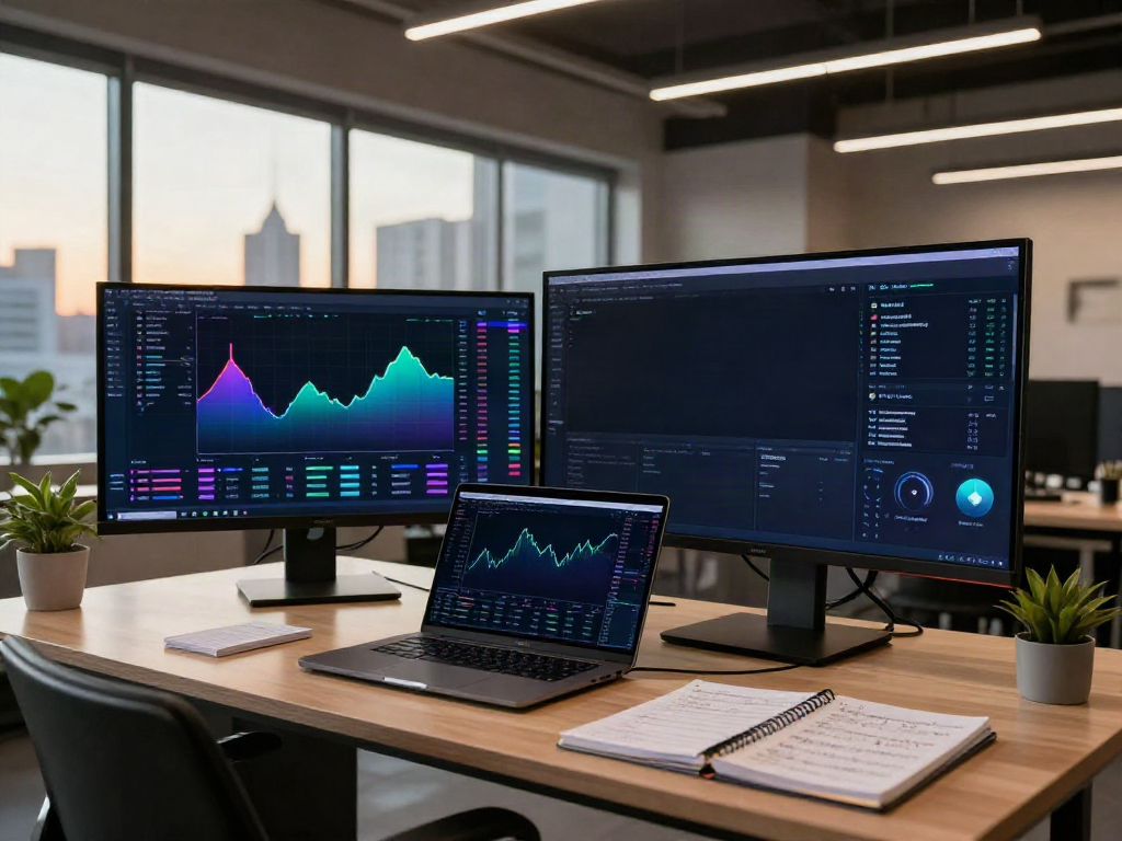 Verified Telegram channel in use within a professional cryptocurrency trading setup featuring advanced trading screens, secure digital wallets, and DeFi analytics.