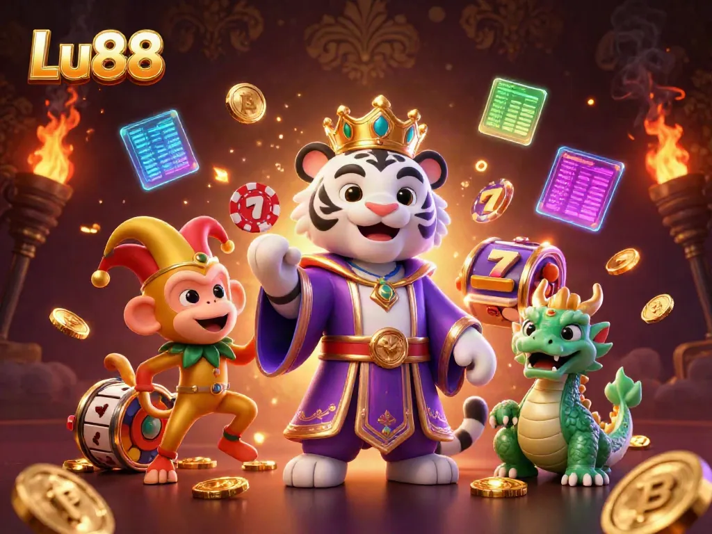 Engage with Lu88's vibrant casino world featuring rich slot games and dynamic characters.