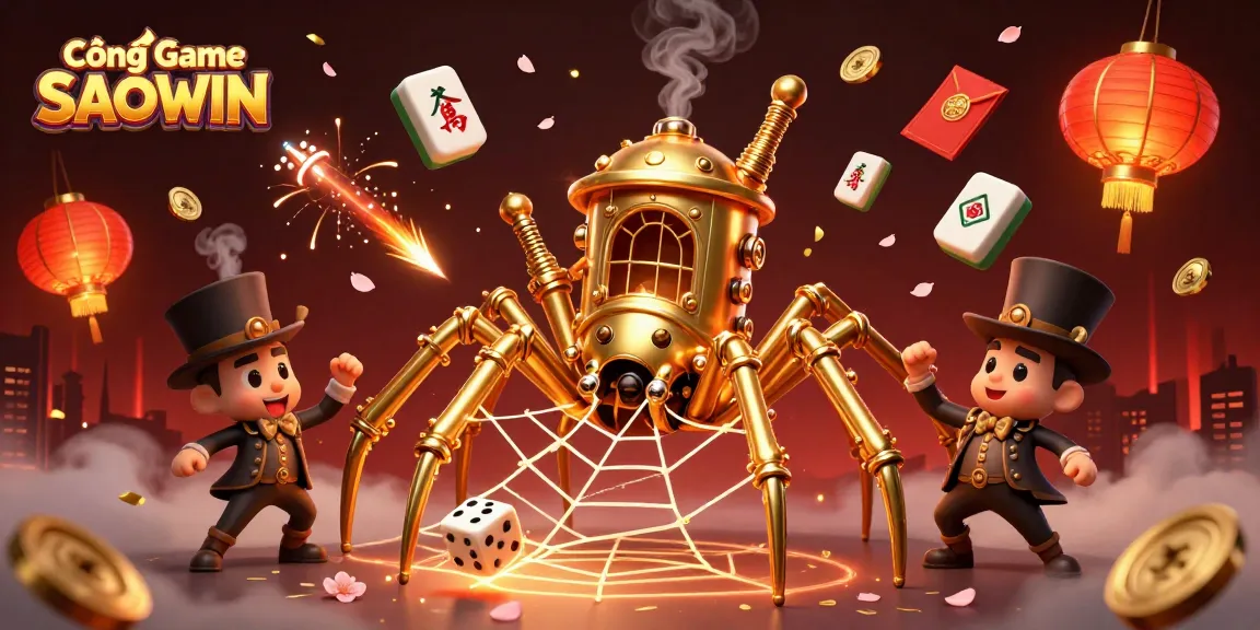 Experience Cổng Game SAOWIN with a captivating scene of fun and luck featuring intricate gaming elements.