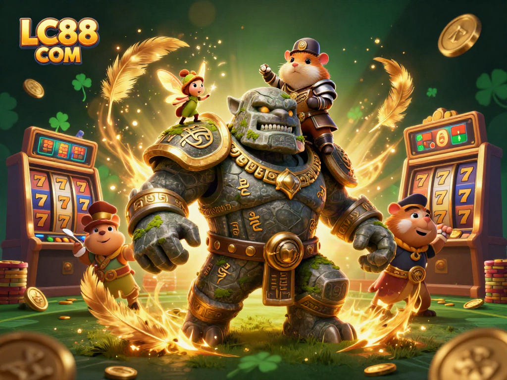 Experience thrilling gameplay action at LC88 COM with a vibrant casino illustration featuring enchanted characters.