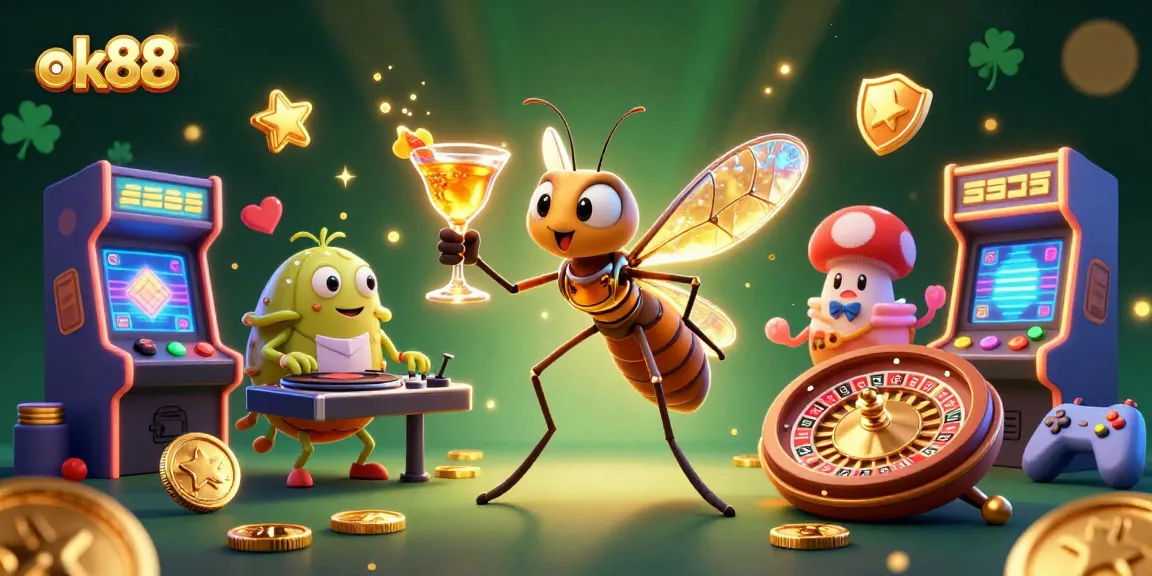 Experience the excitement of ok88 with a vibrant scene of characters and dynamic gaming elements in a casino atmosphere.