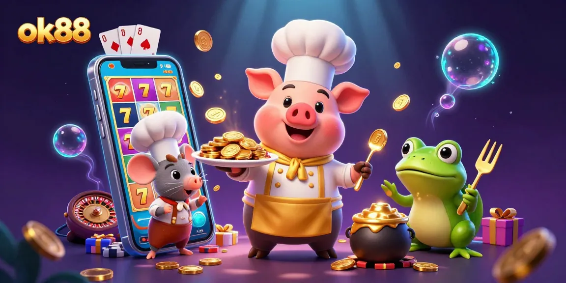 Spin winning reels with ok88 vibrant casino characters and gold-drenched delights.
