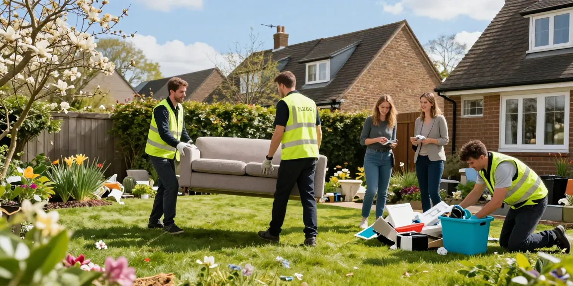 House clearance London with professional team removing garden clutter and furniture efficiently.