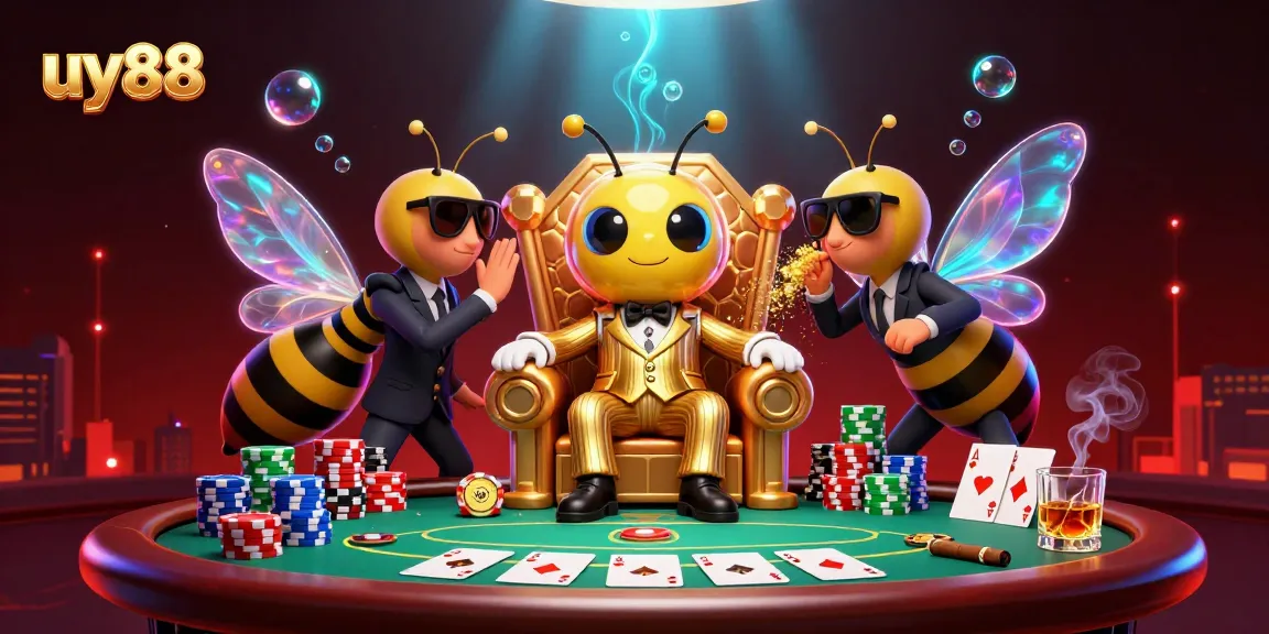 Experience the thrilling action of uy88 at the engaging casino scene with detailed characters and vibrant game elements.