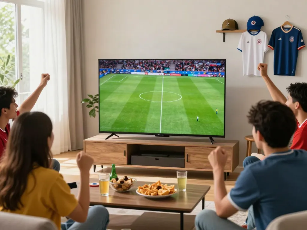 Thapcamtv fans enjoying a football match in a lively setting.