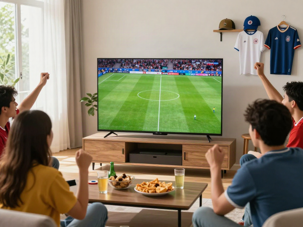 Thapcamtv fans enjoying a football match in a lively setting.