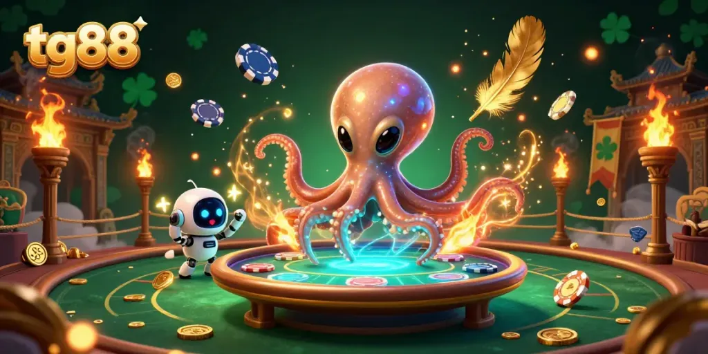 Engage in thrilling poker action with tg88's captivating alien characters and dynamic casino elements.