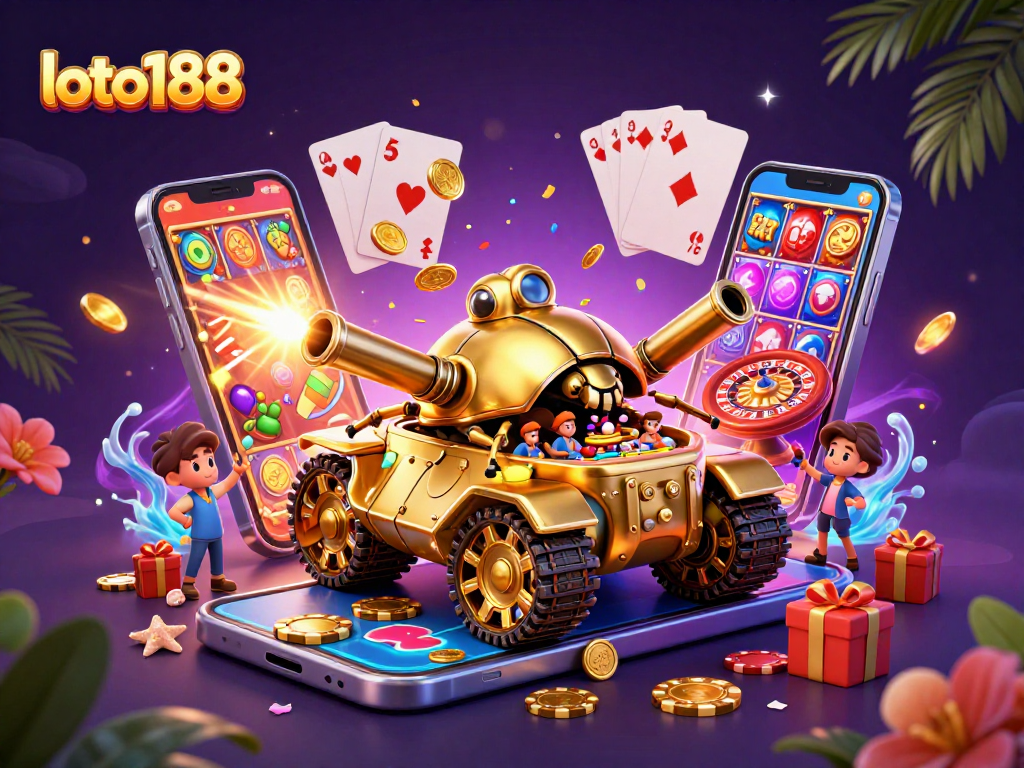 Engage with loto188's dynamic casino experience with golden beetle tank and exciting slot game elements.