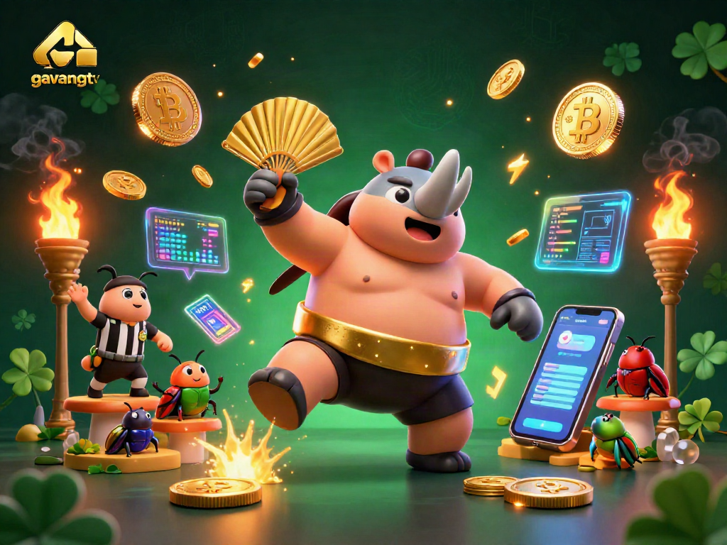 Experience the thrilling showdown of the gavangtv crypto casino with vibrant elements and characters in action.