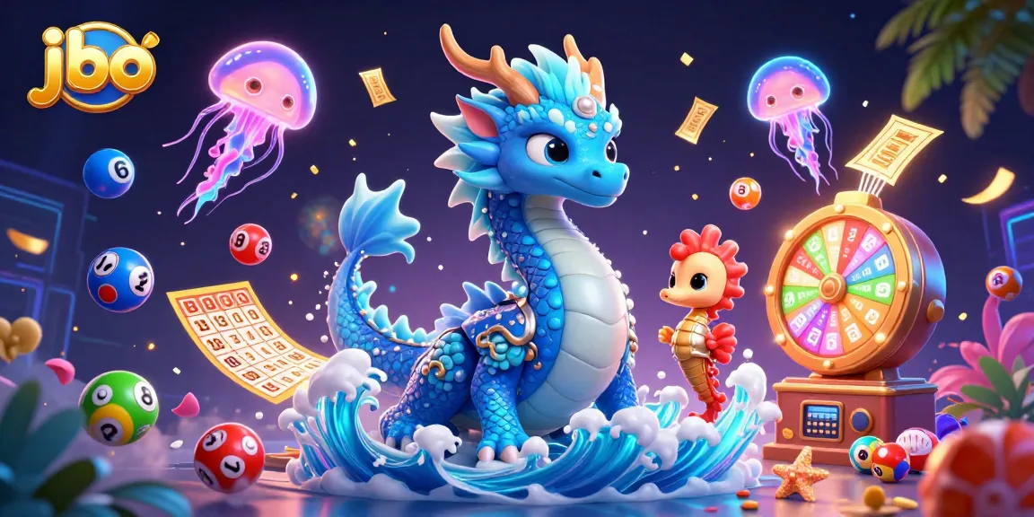 Experience thrilling gaming with JBO featuring a vibrant 3D dragon, mystical jellyfish, and dynamic lottery elements.