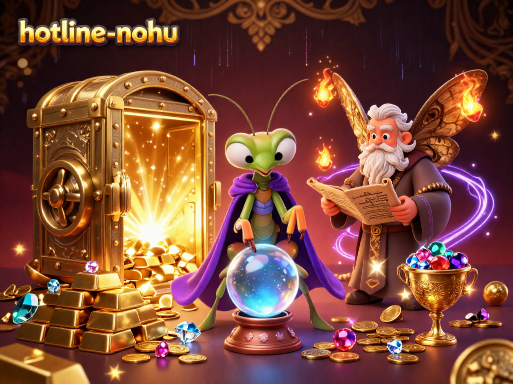 Engage with the mystical hotline-nohu world as the fortune teller reveals fortunes amidst treasure and energy.