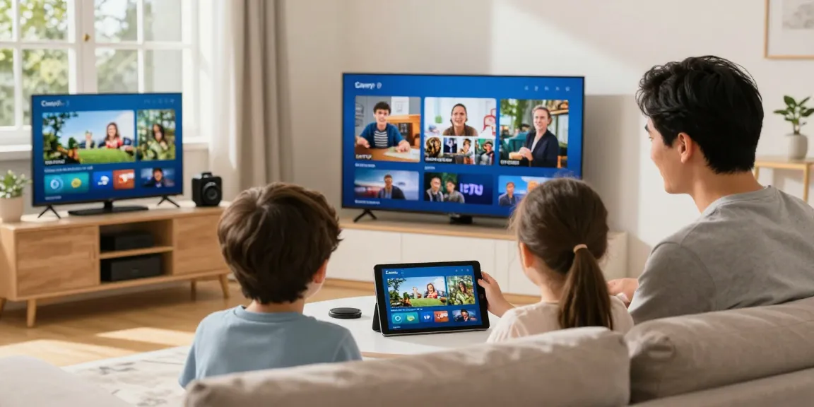 Enjoying British IPTV in a trusted family setting, showcasing local services.
