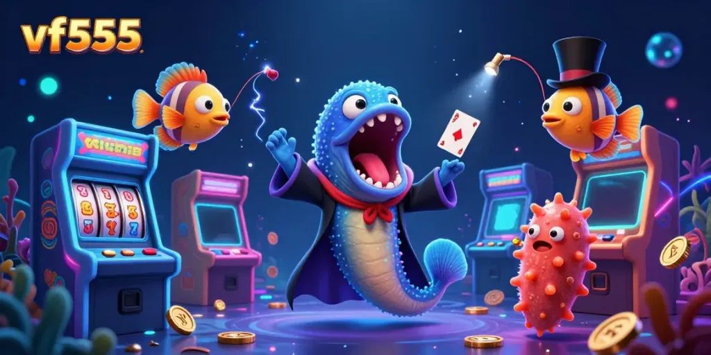 Engage with thrilling vf555 casino magic featuring vibrant underwater characters and dynamic slot games.