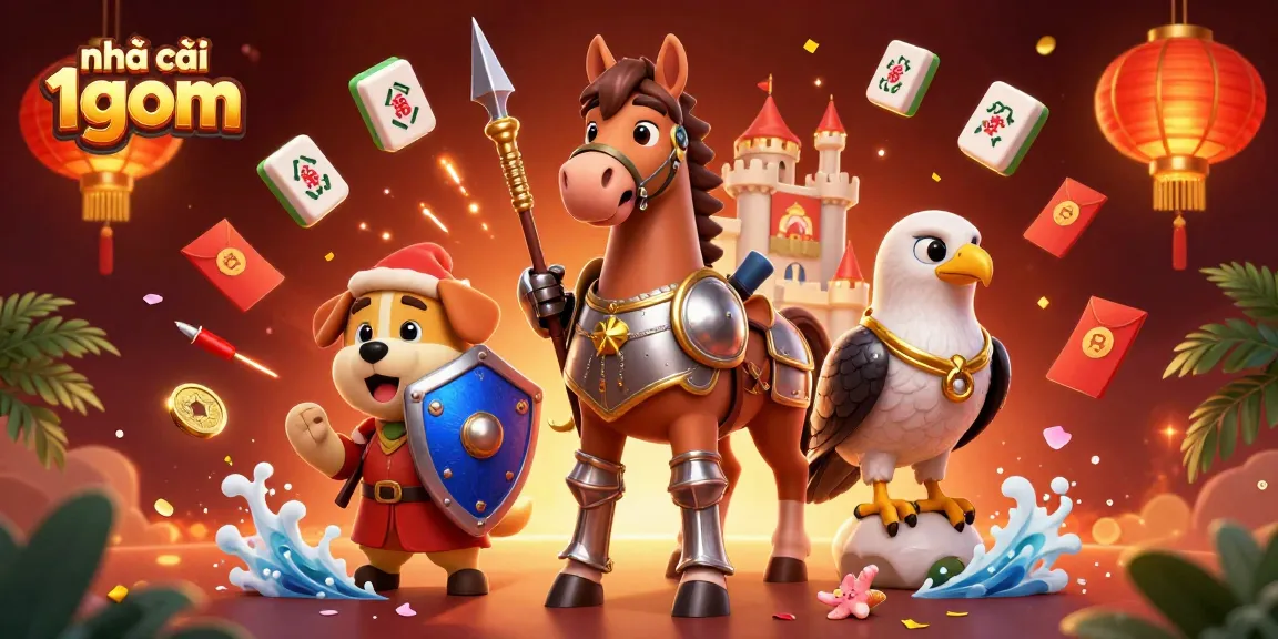Engage with the action of nhà cái 1gom through dynamic gaming elements in a vibrant 3D scene.