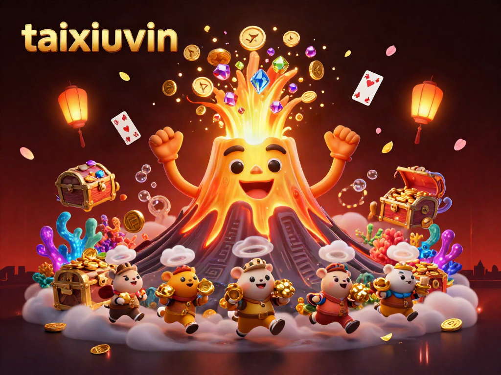 Experience taixiuvin's thrilling casino atmosphere with erupting treasure and adventure.