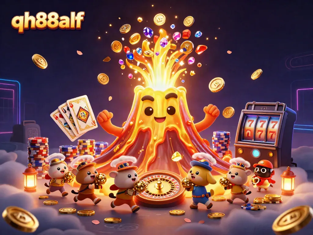 Engage in thrilling wins and treasure adventures with qh88alf in this vibrant casino illustration.