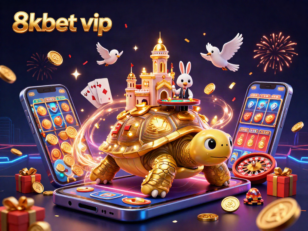 Engage with the thrilling 8kbet vip experience, featuring vivid casino elements and exciting illustrations.