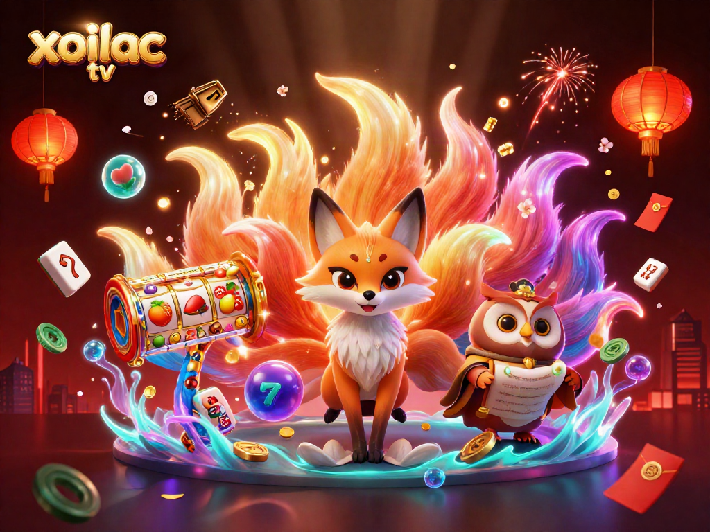 Engage with exciting gameplay on xoilac tv, featuring vibrant slots and lucky symbols in a dynamic casino scene.
