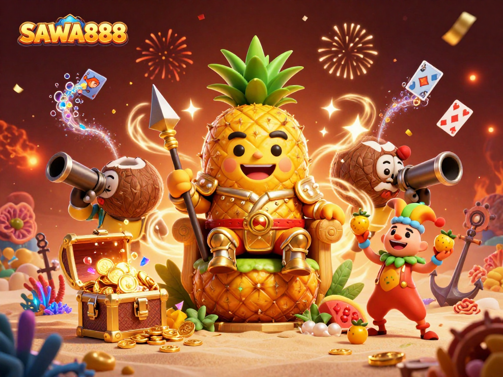 Experience thrilling games at SAWA888 with exciting bonuses and vibrant characters in a captivating casino setting.