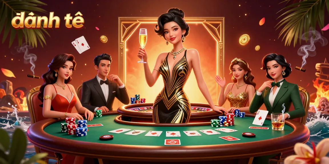 Engaging scene of đánh đề with an elegant Asian woman at a casino, showcasing glam and excitement.