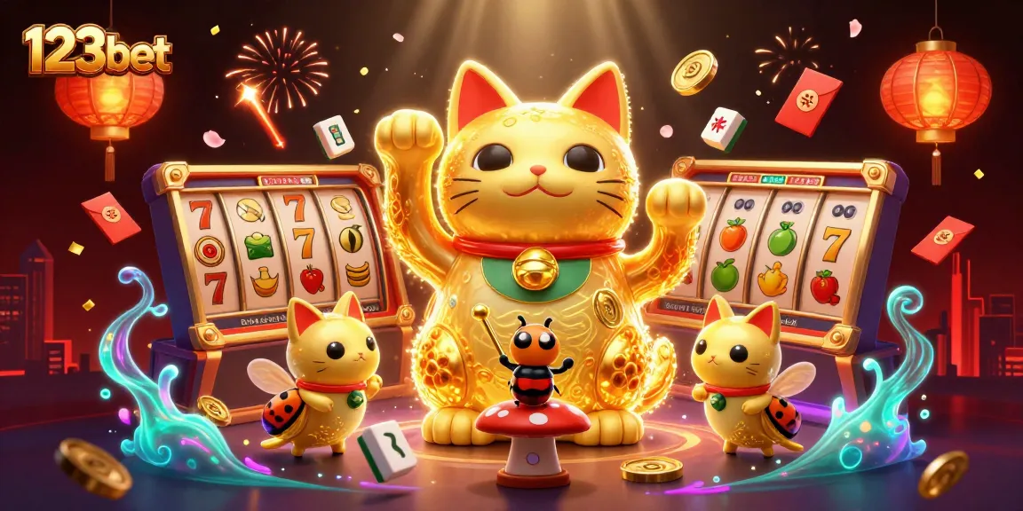 Engage with the vibrant 123bet casino world featuring captivating lucky symbols and dynamic gaming elements.