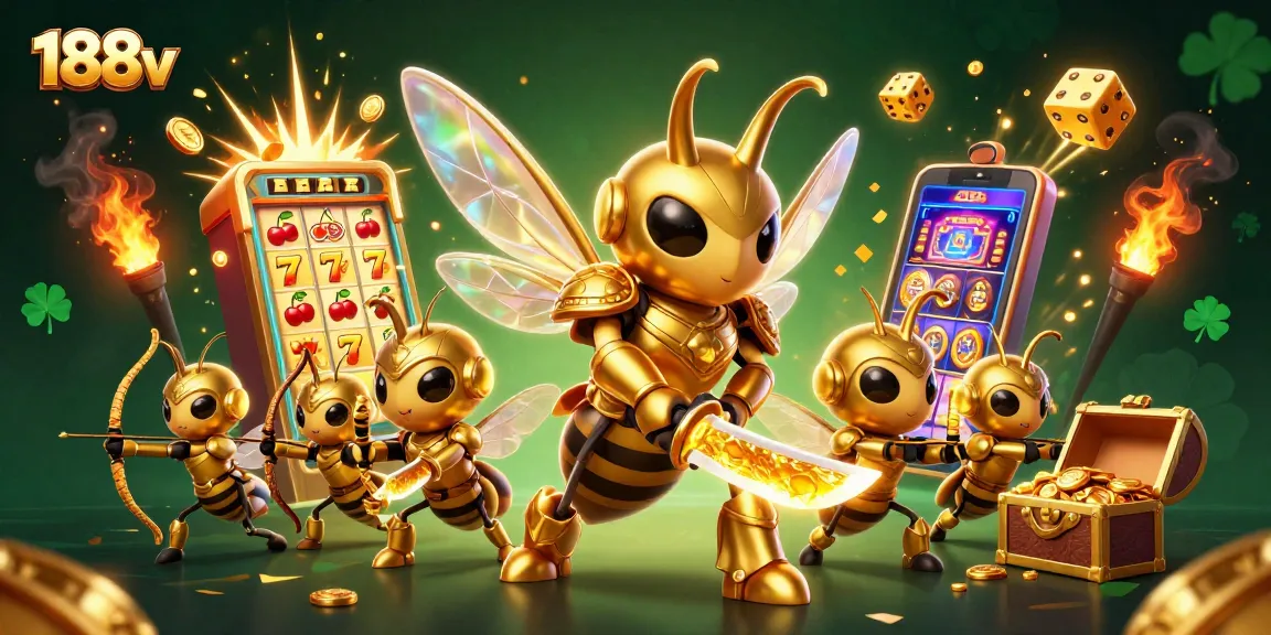 Experience 188v's thrilling gameplay with a golden hornet and dynamic casino elements in action.