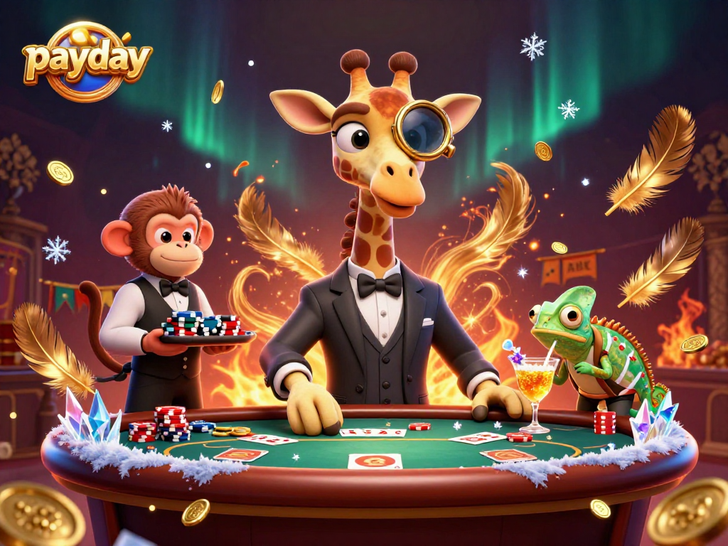 Experience thrilling gameplay at payday-themed casino with vibrant characters and dynamic action.
