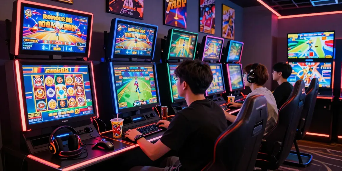 Engaging player at rokok88 slot in vibrant online casino setup, showcasing immersive gaming accessories and accessories.