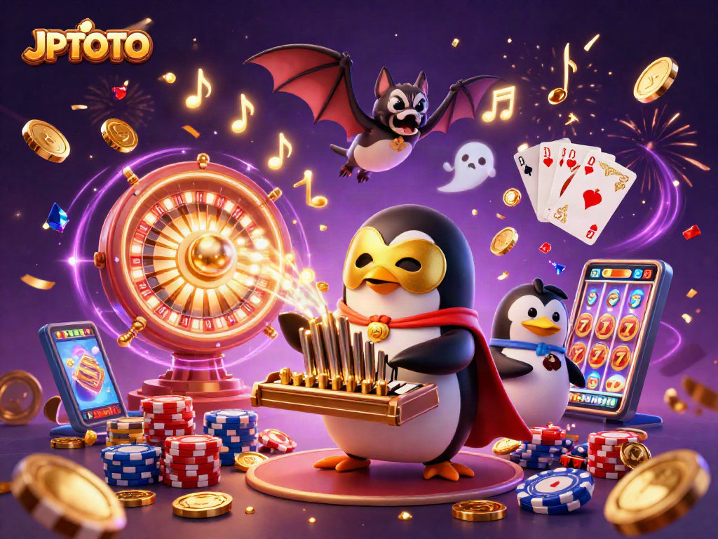 Experience the thrill of JPTOTO with dynamic casino elements and vibrant characters in action.