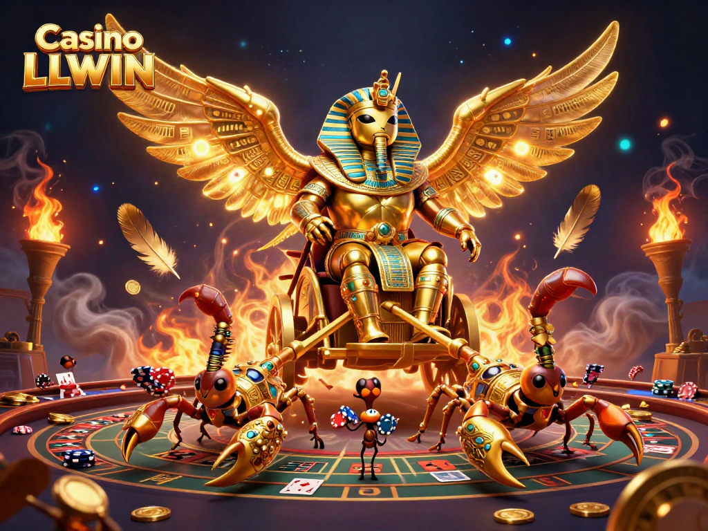 Experience thrilling moments at Casino LLWIN with an exciting, vibrant gaming illustration.
