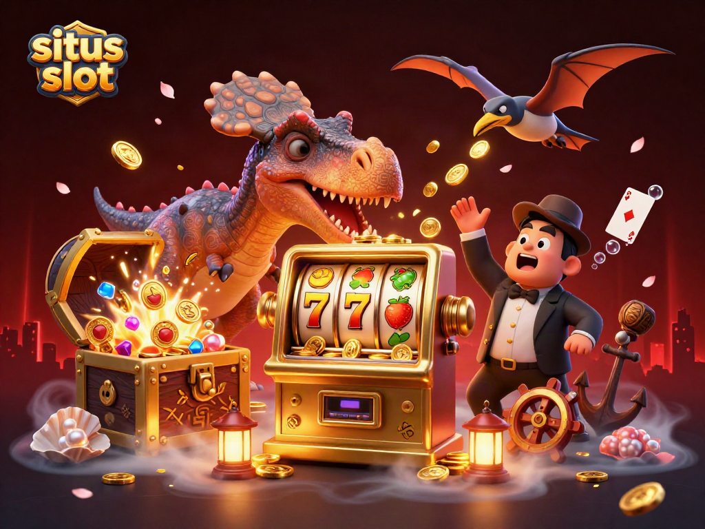 Experience the thrill of situs slot with dynamic visuals of jackpot-winning action and casino excitement.